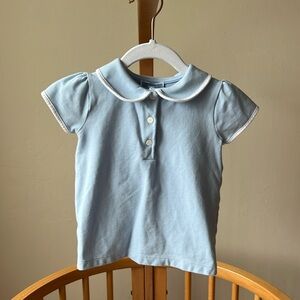 Jacadi polo, never worn, light blue with white piping, size 3y